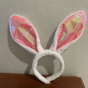 Iridescent Pink Bunny Ear Headband